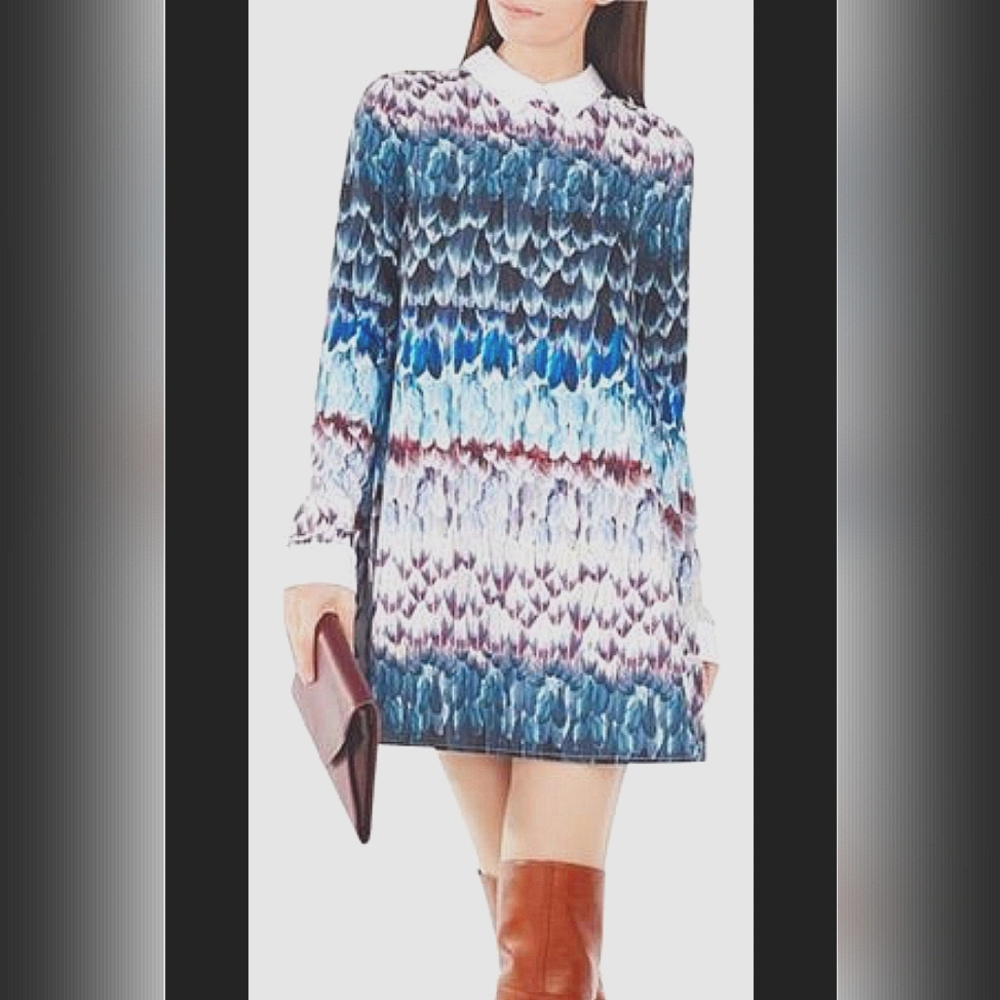 BCBGMAXAZRIA Maris Printed Babydoll Dress